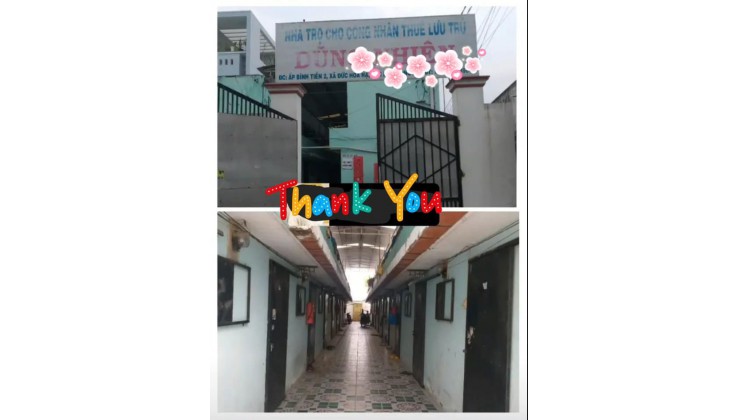 BÁN DÃY NHÀ TRỌ 20 PHÒNG THU NHẬP TRÊN 20TR/ THÁNG – ĐỨC HÒA LONG AN - CHỈ NHỈNH 14TR/M2